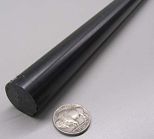 Black Nylon Extruded Round Rod .875" (7/8") x 5 Ft Length 1 pc