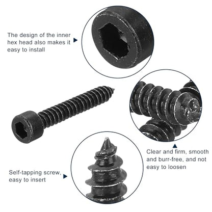 uxcell M6 Hex Socket Head Cap Self-Tapping Screw, 50Pcs M6x40mm 304 Stainless Steel, Hexagon Socket Head Tapping Screws, Hex Drive, Self Tapping Point - Black - size: M6x40mm