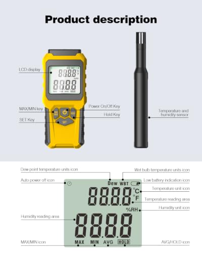 MT-93D Split Temperature Humidity Meter