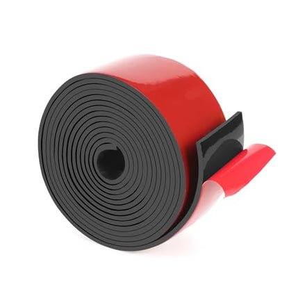 HooTown Adhesive Solid Rubber Strips, Self Neoprene Rubber Sheets Rolls Red - color: 1/8" Thick Adhesive, size: 2” W x 120" L