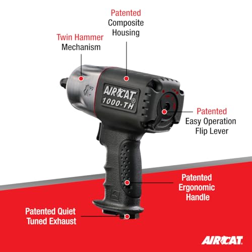 AIRCAT 1000-TH 1/2" Composite Impact Wrench - style: Standard Anvil