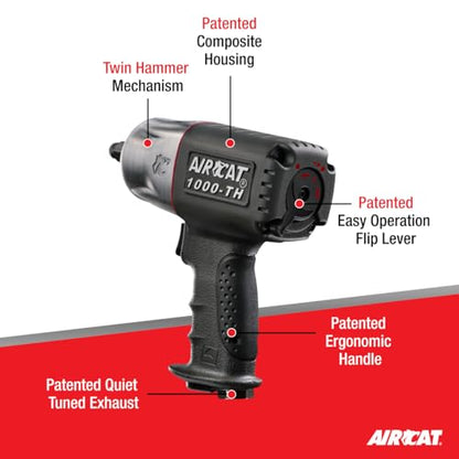 AIRCAT 1000-TH 1/2" Composite Impact Wrench - style: Standard Anvil