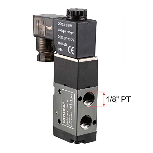 uxcell DC 12V 3 Way 2 Position 1/8" PT Pneumatic Air Control NC Solenoid