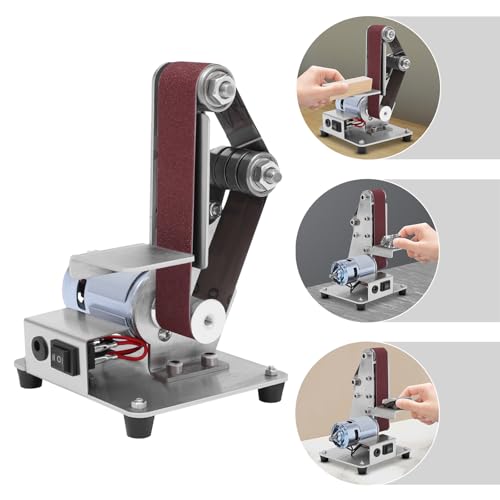 110V Electric Belt Sander, 775 Polishing Grinding Sharpener DIY Power Sanding Machine Cutter Edges Mini Bench Belt Grinder Kit Belt Sander Electric Sanding Polishing Grinding Machine