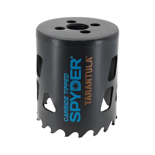 Spyder 2-1/4-inch Tarantula Carbide Tipped Hole Saw for Metal and Wood, Compatible with Rapid Core Eject Arbor System - size: 2-1/4 inch