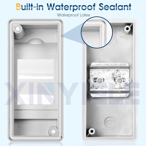 Distribution Protection Box 2 Way ABS Plastic Breaker Electrical Box IP66 Waterproof Transparent Cover 2 DIN Rail Outdoor Distribution Junction Box for Indoor Outdoor Wall Circuit Breaker