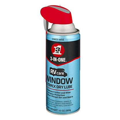 3-IN-ONE RVcare Window & Track Dry Lube with SMART STRAW SPRAYS 2 WAYS, 10 OZ [6-Pack] - size: Pack of 6, style: Window & Track Dry Lube