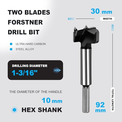 1-3/16 Inch Forstner Drill Bit Carbide Tipped Woodworking Hinge Cutter - size: 1-3/16"