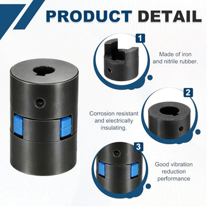 MECCANIXITY Flexible Coupling Coupler Set, 15/32" to 19/32" L070 Black - size: 15/32" to 19/32"