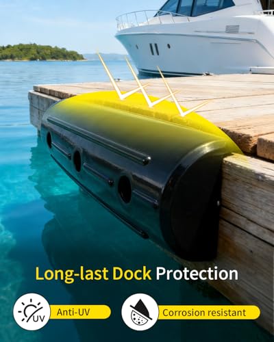 OCEANBROAD Dock Fender Bumpers, 17" Horztial Dock Bumpers for Edge Side - color: Black, style: 4 Pack