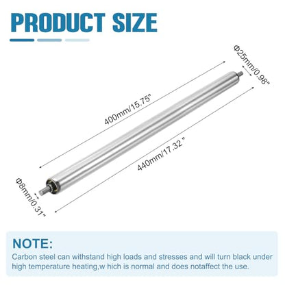 MECCANIXITY Stainless Steel Conveyor Roller 1" Diameter 16" Length Gravity Transmission Replacement Part Galvanized End (Silver) - size: 1"x16"