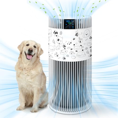 Air Purifier for Home Large Room 2500 Ft² with Washable Filters, Pet Air Purifier for Bedroom with PM2.5 Sensor, 20dB Sleep Mode, 360° Purification, 12H Timer for Remove Dust, Odor, Smoke - size: PA123-P
