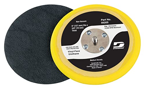 Dynabrade (56205) 5"" (127 mm) Diameter Non-Vacuum Random Orbital Sander Value Pad | Vinyl-Face for PSA-Type Adhesion | 3/8"" Thick, Medium Density Item