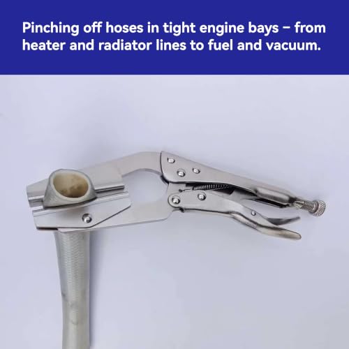 HFS(R) Pinch Off Locking Pliers, Heavy Duty Hose Clamp Tool, 10-1/2 Inch (2-Pack), Wider Jaws for Full Pinch, Angled Arms for Comfort, Ideal for Heater, Radiator, Water, Vacuum, Fuel & Air Lines