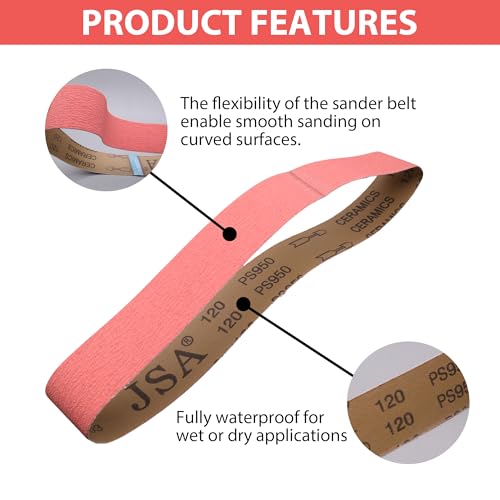 4 Pack 2x36 Ceramic Grinding Belts for Belt Sander