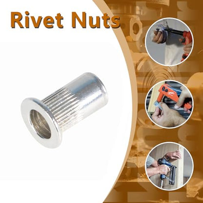kimllier 150Pcs Rivet Nuts SAE Rivet Nut Assortment Kit Aluminum Threaded