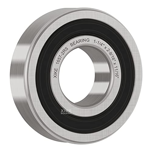 XIKE 4 Pcs 1657-2RS Bearings 1-1/4"x2-9/16 x11/16, Double Rubber Seals. - size: 1657-2RS Size 1-1/4"x2-9/16"x11/16"