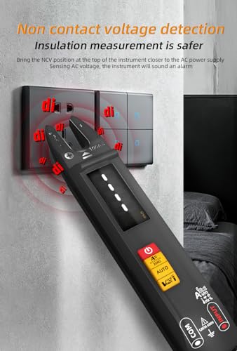 Open Jaw Digtal Multimeter 6000 Counts Clamp Meter, Digital Electrical Tester,Rechargeable with Smart Mode,Measuring Resistance,Capacitance,Frequency,Continuity,Diode,AC/DC Voltage&Current