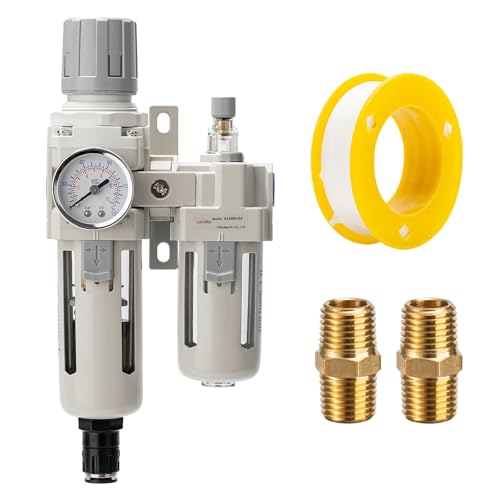 Air Pressure Regulator with Pressure Gauge(0-150PSI),Water Separator for Air Compressor Auto Drain 1/2 NPT Threaded Interface - size: 1/2 NPT, style: Auto Drain