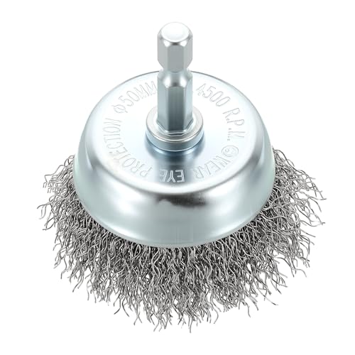 DTGN 2 Inch Wire Wheel Cup Brush for Drill, 1/4 Inch Hex Shank - size: 2 inch