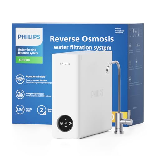 Philips Reverse Osmosis Water Filter System，400G Under Sink Water Filter - size: Standard‑Flow Model