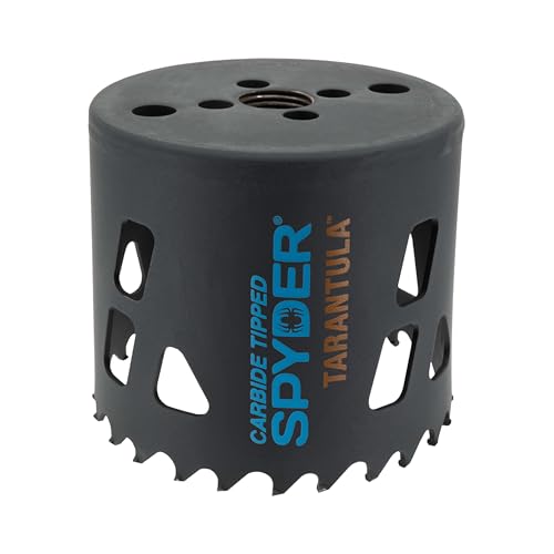 Spyder 3-inch Tarantula Carbide Tipped Hole Saw for Metal and Wood, Compatible with Rapid Core Eject Arbor System - size: 3 inch
