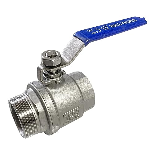 1-1/4" Male to Female Thread Full Port Ball Valves NPT 304 Stainless Steel for Water Oil Gas WOG1000 - size: 1-1/4 Inch