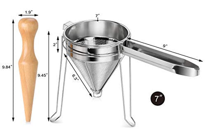 New Star Foodservice 42566 3-Piece Stainless Steel China Cap Strainer Set