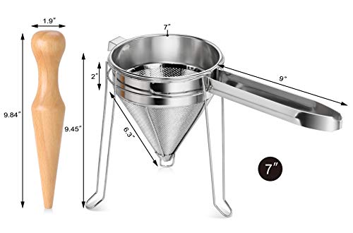 New Star Foodservice 42566 3-Piece Stainless Steel China Cap Strainer Set