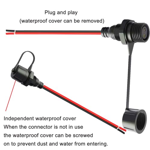18AWG M16 2Pin Waterproof Connector,2 Wire Male Female Plug - size: 18AWG Waterproof Connector 2Pin