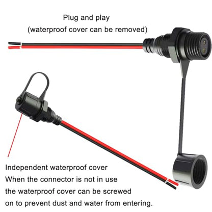 18AWG M16 2Pin Waterproof Connector,2 Wire Male Female Plug - size: 18AWG Waterproof Connector 2Pin
