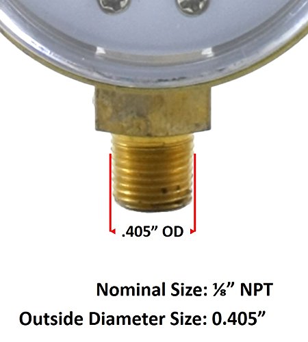 SÜA - Low and High Pressure Gauges for Oxygen Regulator 0-100 psi & 0-4000 psi - 2 inches - 1/8'' Thread - LDB - size: LDB - Low and High