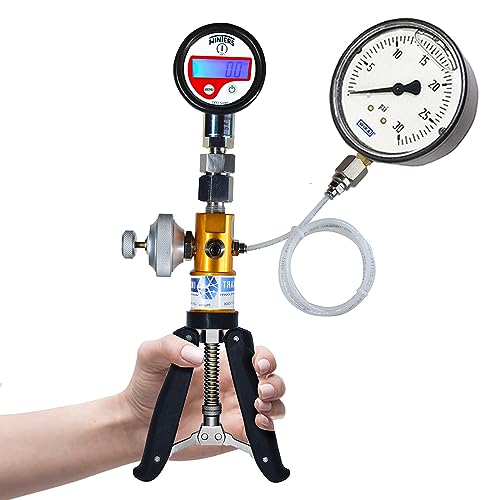 Hand Operated Pressure and Vacuum Calibrator (Range: -13 to 435 PSI) (Only Hand Pump) for Calibration Labs, Field Calibration and Pressure Gauge Calibration | Model: AI-DP1-2200 - size: AI-DP1-2200 Only hand pump