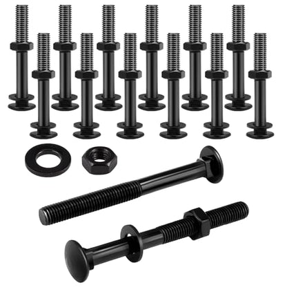 Zonon 12 Sets Carriage Bolt, Black, 1/2 x 4 Inch - color: Black, size: 1/2 x 4 Inch