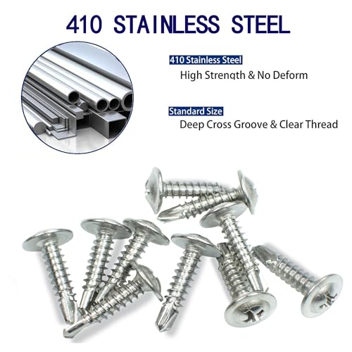 410 Stainless Silvery #8x3/4 Phillips Head Self-Drilling Screws 100 pcs - color: SILVER, size: #8x3/4"