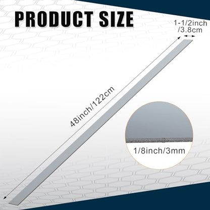 Yaocom 2 Pcs 304 Stainless Steel Flat Bar, 48" L,1-1/2" W,1/8" T - size: 48" L,1-1/2" W,1/8" T