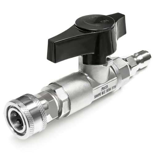 PWACCS Ball Valve Pressure Washer, 3/8" Quick Connect Shut Off Valve