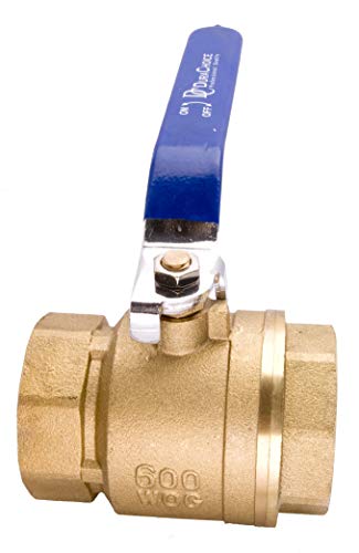 2-1/2" Brass Ball Valve Full Port 600 WOG Blue Handle for Water Oil Gas - size: [2-1/2"]