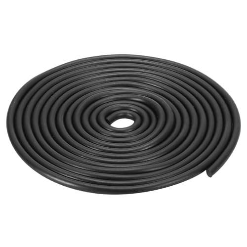 uxcell Nitrile Rubber Round Seal Strip, 5mm(13/64") Diameter 2 Meters (6.56Ft) Long Hard Solid Rubber Weather Stripping for DIY Gasket, Industrial Equipment, and Furniture - size: 5mmx2m