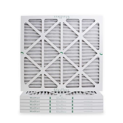19 7/8 x 21 1/2 x 1 Air Filters, 6-Pack, MERV 10 Pleated, Glasfloss - size: 19 7/8 x 21 1/2 x 1