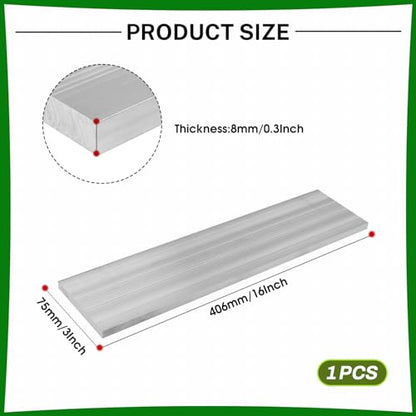 6061 Aluminum Flat Bar, 0.3" Thickness X 3" Width X 16" Length Aluminum Flat Plate, Solid Aluminum Bar for Crafting, Industrial Building - size: 0.3" X 3" X 16"