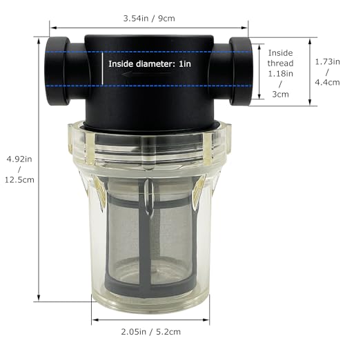 Female NPT in-Line Strainer with 100 mesh Stainless Steel Filter Screen (1" 100 Mesh) - size: 1" 100 Mesh