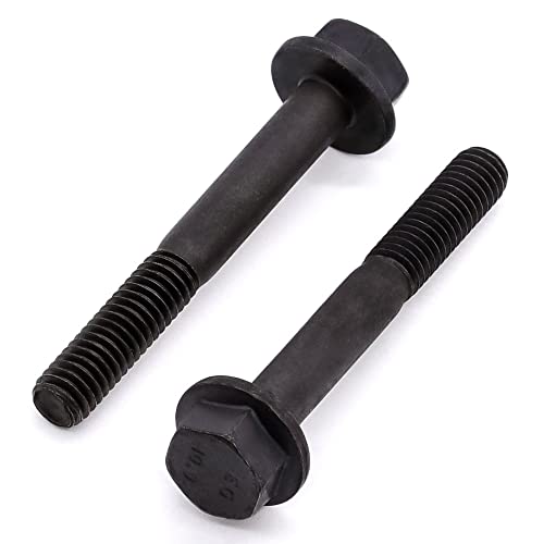 Glvaner M8-1.25 x 80mm (8 pcs) Alloy Steel Flanged Washer Head Hex Bolts, Extra-Large Washer Head, 10.9 Grade Black Oxide Finish GB5789 Partial Thread - size: M8-1.25 x 80mm