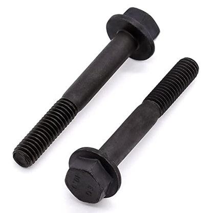 Glvaner M8-1.25 x 80mm (8 pcs) Alloy Steel Flanged Washer Head Hex Bolts, Extra-Large Washer Head, 10.9 Grade Black Oxide Finish GB5789 Partial Thread - size: M8-1.25 x 80mm