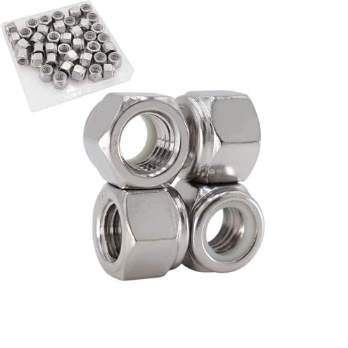 3/8-16 Lock Nut, 40Pcs 304 Stainless Steel Nylock Insert Locking Nuts - size: 3/8"-16（40 pcs）