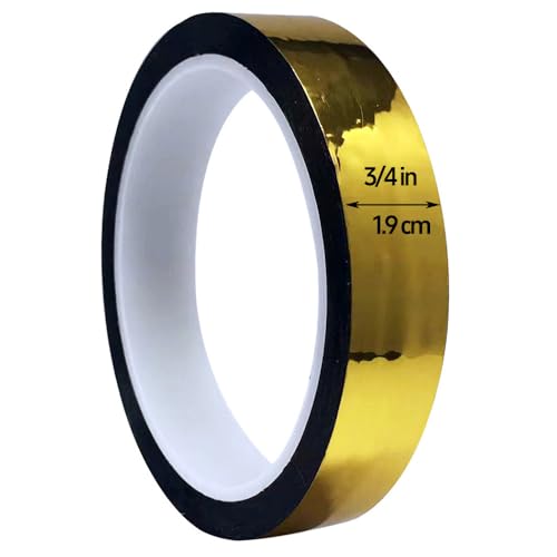 Gold Metalized Polyester Mylar Film Tape,3/4 inch x 55 yds. - color: Gold