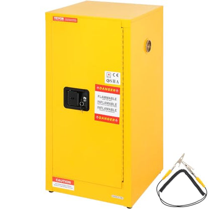 VEVOR Flammable Cabinet, 18" x 18" x 35", Yellow - size: 18" x 18" x 35"