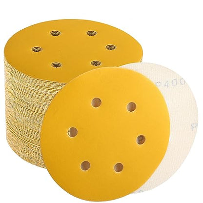 6 Inch Sanding Discs Hook and Loop, 400 Grit Sandpaper for Orbital Sander, Professional for Automotive and Woodworking, 100 Pack - style: 400 Grit