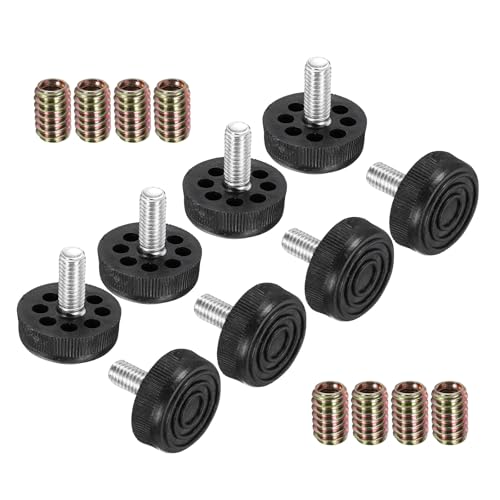 uxcell 8Pcs M8 Thread Adjustable Furniture Levelers, 1.18 x 1.18 - size: M8 x 1.18" x 1.18"