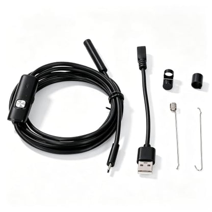 Endoscope Camera, USB Phone Borescope & Industrial Inspection Snake Camera, 7mm Probe with 6 LED Lights, IP67 Waterproof, for Android, Windows, and Pipe Sewer Drain (1 Meter / 3.3ft)